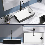Contemporary Bathroom Sink Porcelain Solid Color Rectangular Vessel Lavatory Sink Clearhalo 'Bathroom Remodel & Bathroom Fixtures' 'Bathroom Sinks & Faucet Components' 'Bathroom Sinks' 'bathroom_sink' 'Home Improvement' 'home_improvement' 'home_improvement_bathroom_sink' 6353295