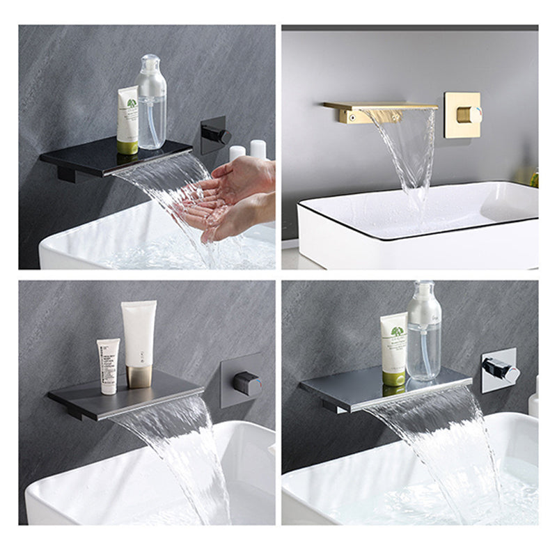 Modern Tub Faucet One Handle Copper Wall Mounted Bathtub Faucet Clearhalo 'Bathroom Remodel & Bathroom Fixtures' 'Bathtub Faucets' 'bathtub_faucets' 'Home Improvement' 'home_improvement' 'home_improvement_bathtub_faucets' 6353396