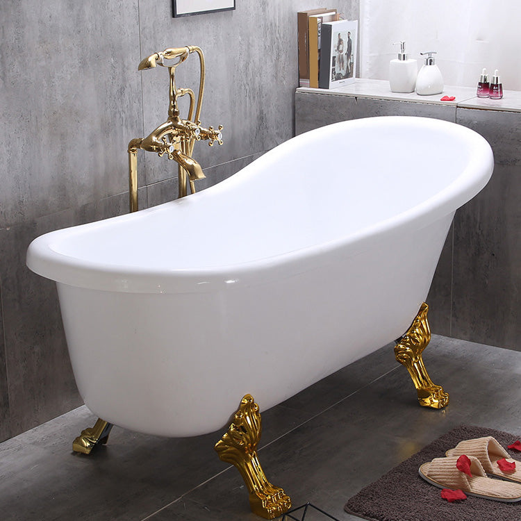 Floor Mounted Tub Spout 3 Handles Traditional Freestanding Tub Filler in Gold Clearhalo 'Bathroom Remodel & Bathroom Fixtures' 'Bathtub Faucets' 'bathtub_faucets' 'Home Improvement' 'home_improvement' 'home_improvement_bathtub_faucets' 6353453