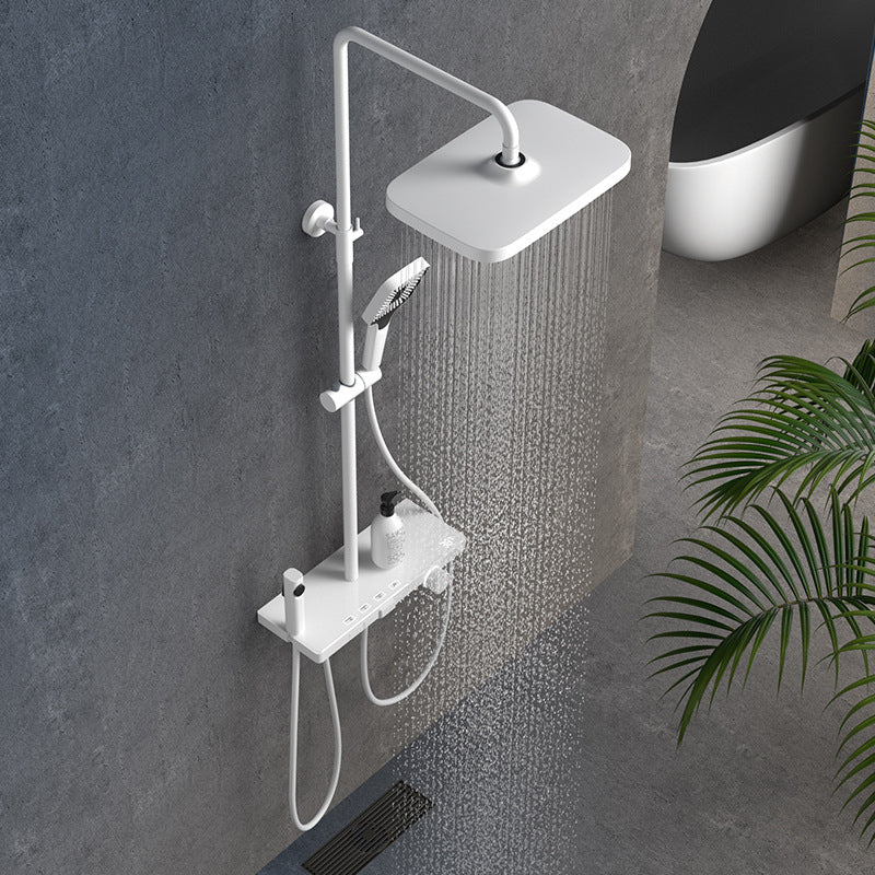 Modern Wall Mounted Adjustable Water Flow Shower Faucet Shower Hose Shower System Clearhalo 'Bathroom Remodel & Bathroom Fixtures' 'Home Improvement' 'home_improvement' 'home_improvement_shower_faucets' 'Shower Faucets & Systems' 'shower_faucets' 'Showers & Bathtubs Plumbing' 'Showers & Bathtubs' 6353488