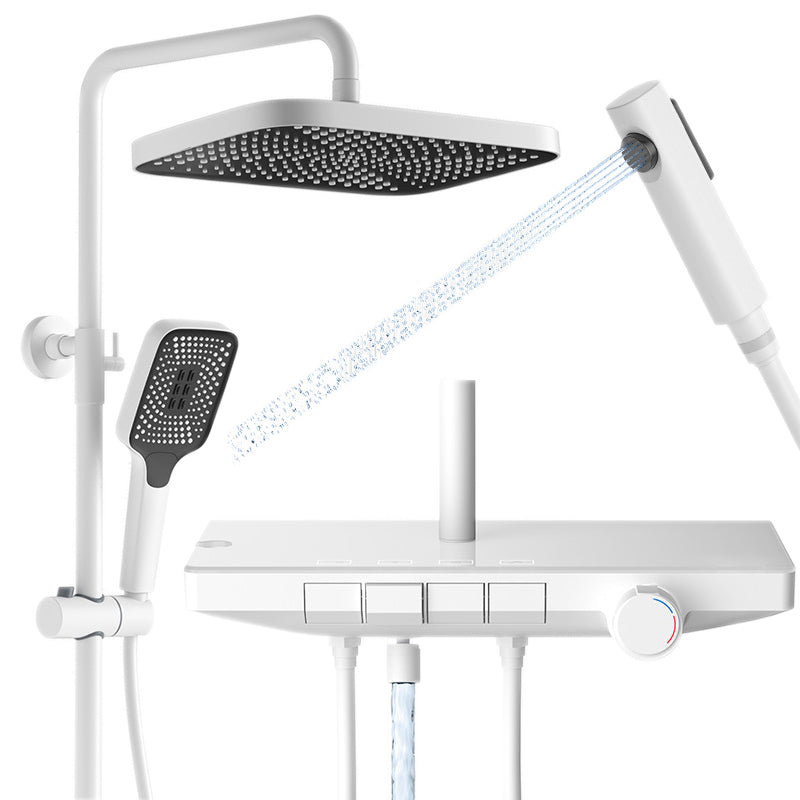 Modern Wall Mounted Adjustable Water Flow Shower Faucet Shower Hose Shower System Clearhalo 'Bathroom Remodel & Bathroom Fixtures' 'Home Improvement' 'home_improvement' 'home_improvement_shower_faucets' 'Shower Faucets & Systems' 'shower_faucets' 'Showers & Bathtubs Plumbing' 'Showers & Bathtubs' 6353497