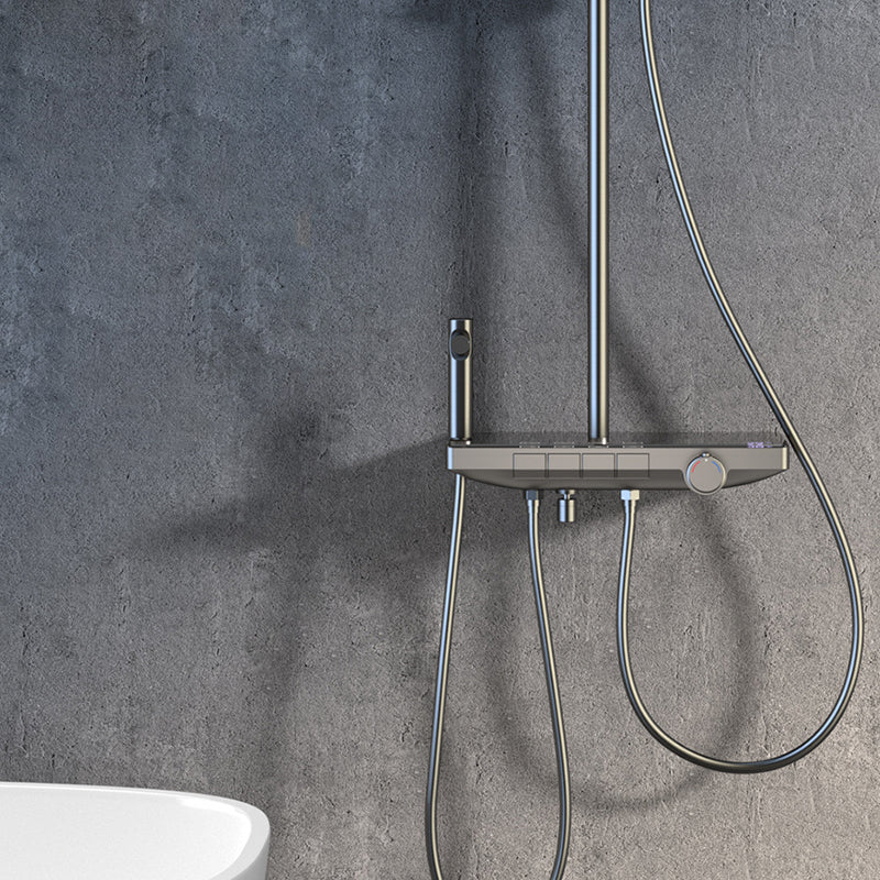 Modern Wall Mounted Adjustable Water Flow Shower Faucet Shower Hose Shower System Clearhalo 'Bathroom Remodel & Bathroom Fixtures' 'Home Improvement' 'home_improvement' 'home_improvement_shower_faucets' 'Shower Faucets & Systems' 'shower_faucets' 'Showers & Bathtubs Plumbing' 'Showers & Bathtubs' 6353503
