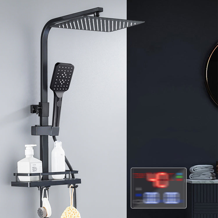 Modern Shower System Rectangle Spot Resist Handle Lever Wall Mounted Shower System Clearhalo 'Bathroom Remodel & Bathroom Fixtures' 'Home Improvement' 'home_improvement' 'home_improvement_shower_faucets' 'Shower Faucets & Systems' 'shower_faucets' 'Showers & Bathtubs Plumbing' 'Showers & Bathtubs' 6353544