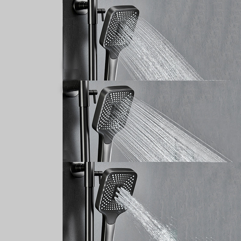 Modern Shower System Adjustable Shower Head Slide Bar Wall Mounted Shower Set Clearhalo 'Bathroom Remodel & Bathroom Fixtures' 'Home Improvement' 'home_improvement' 'home_improvement_shower_faucets' 'Shower Faucets & Systems' 'shower_faucets' 'Showers & Bathtubs Plumbing' 'Showers & Bathtubs' 6353594