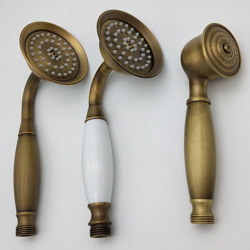 Traditional Handheld Shower Head with Hose Polished Brass Wall-Mount Showerhead Clearhalo 'Bathroom Remodel & Bathroom Fixtures' 'Home Improvement' 'home_improvement' 'home_improvement_shower_heads' 'Shower Heads' 'shower_heads' 'Showers & Bathtubs Plumbing' 'Showers & Bathtubs' 6353629