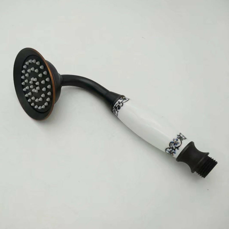 Traditional Handheld Shower Head with Hose Polished Brass Wall-Mount Showerhead Black Hand Shower Clearhalo 'Bathroom Remodel & Bathroom Fixtures' 'Home Improvement' 'home_improvement' 'home_improvement_shower_heads' 'Shower Heads' 'shower_heads' 'Showers & Bathtubs Plumbing' 'Showers & Bathtubs' 6353630