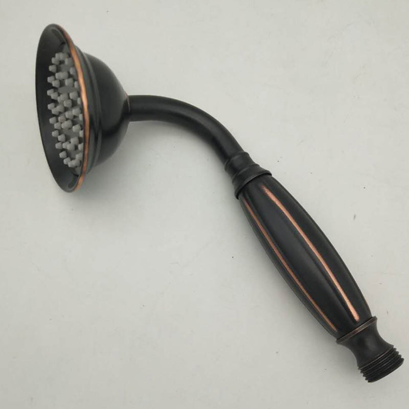 Traditional Handheld Shower Head with Hose Polished Brass Wall-Mount Showerhead Antique Black Hand Shower Clearhalo 'Bathroom Remodel & Bathroom Fixtures' 'Home Improvement' 'home_improvement' 'home_improvement_shower_heads' 'Shower Heads' 'shower_heads' 'Showers & Bathtubs Plumbing' 'Showers & Bathtubs' 6353632