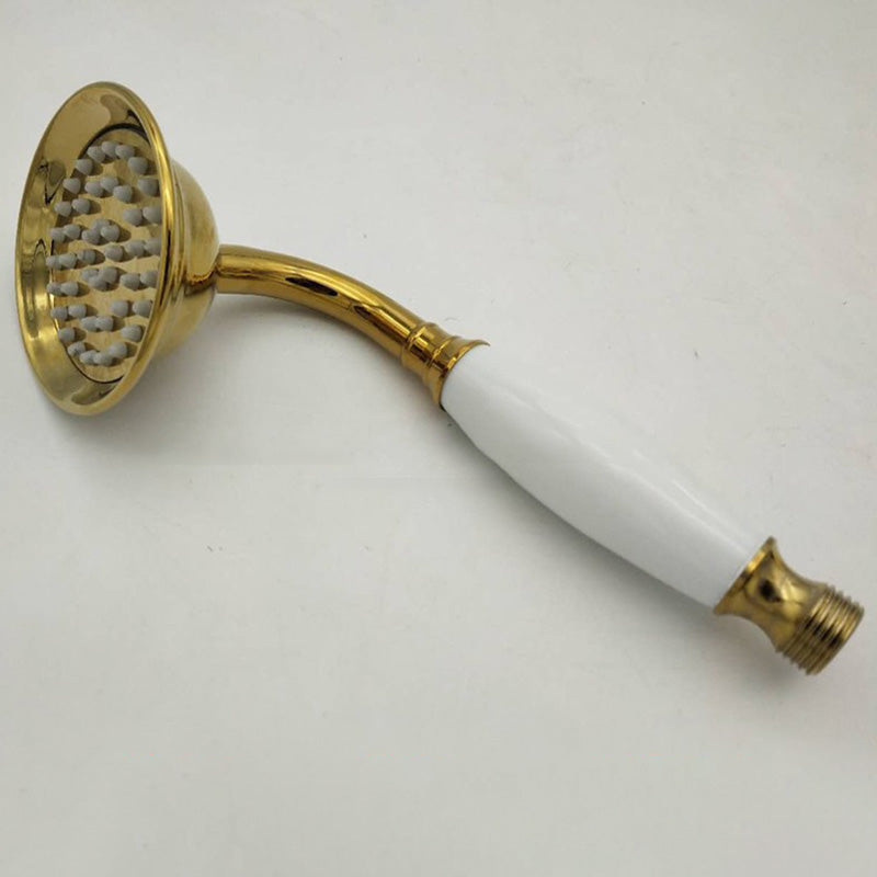 Traditional Handheld Shower Head with Hose Polished Brass Wall-Mount Showerhead Metallic Hand Shower Clearhalo 'Bathroom Remodel & Bathroom Fixtures' 'Home Improvement' 'home_improvement' 'home_improvement_shower_heads' 'Shower Heads' 'shower_heads' 'Showers & Bathtubs Plumbing' 'Showers & Bathtubs' 6353633