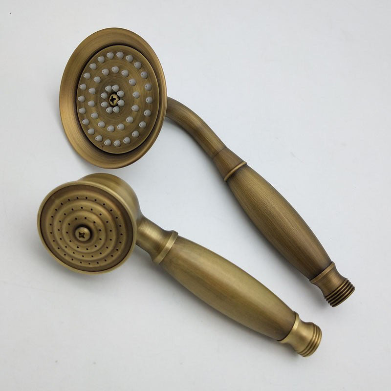 Traditional Handheld Shower Head with Hose Polished Brass Wall-Mount Showerhead Clearhalo 'Bathroom Remodel & Bathroom Fixtures' 'Home Improvement' 'home_improvement' 'home_improvement_shower_heads' 'Shower Heads' 'shower_heads' 'Showers & Bathtubs Plumbing' 'Showers & Bathtubs' 6353634