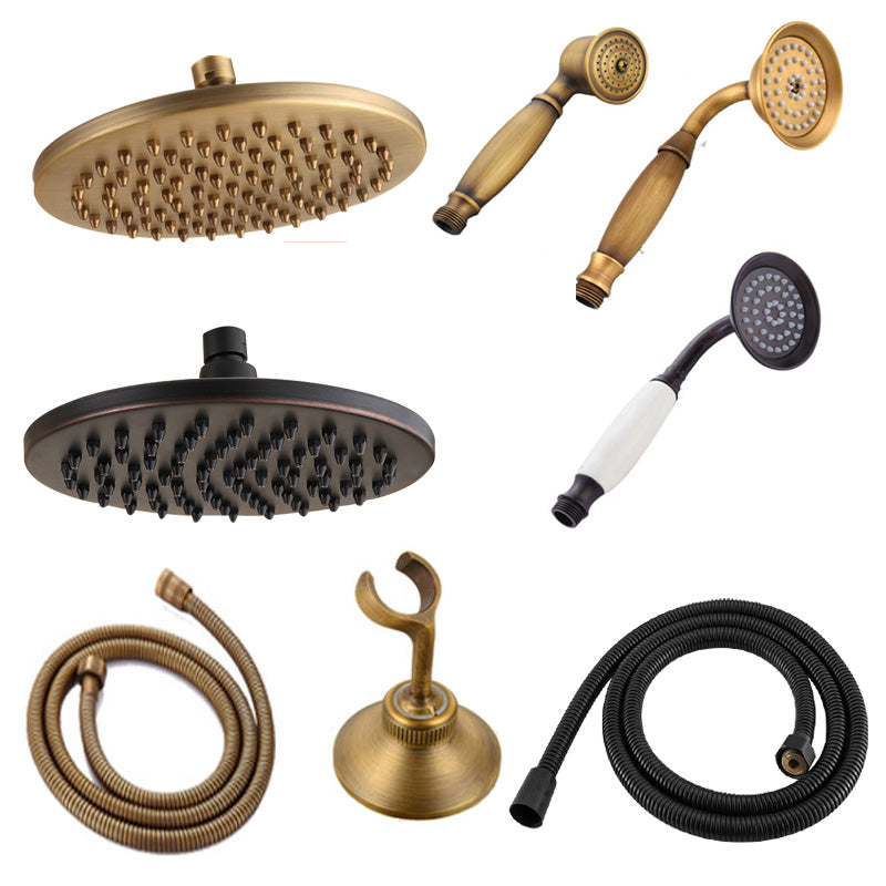 Traditional Handheld Shower Head with Hose Polished Brass Wall-Mount Showerhead Clearhalo 'Bathroom Remodel & Bathroom Fixtures' 'Home Improvement' 'home_improvement' 'home_improvement_shower_heads' 'Shower Heads' 'shower_heads' 'Showers & Bathtubs Plumbing' 'Showers & Bathtubs' 6353636