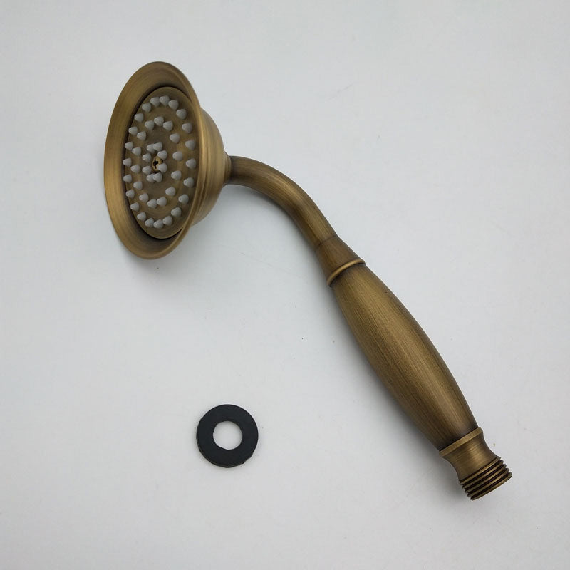 Traditional Handheld Shower Head with Hose Polished Brass Wall-Mount Showerhead Yellow-Brown Hand Shower Clearhalo 'Bathroom Remodel & Bathroom Fixtures' 'Home Improvement' 'home_improvement' 'home_improvement_shower_heads' 'Shower Heads' 'shower_heads' 'Showers & Bathtubs Plumbing' 'Showers & Bathtubs' 6353638