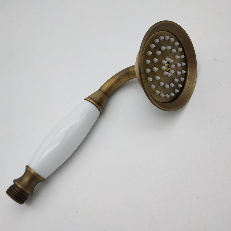Traditional Handheld Shower Head with Hose Polished Brass Wall-Mount Showerhead Clearhalo 'Bathroom Remodel & Bathroom Fixtures' 'Home Improvement' 'home_improvement' 'home_improvement_shower_heads' 'Shower Heads' 'shower_heads' 'Showers & Bathtubs Plumbing' 'Showers & Bathtubs' 6353640