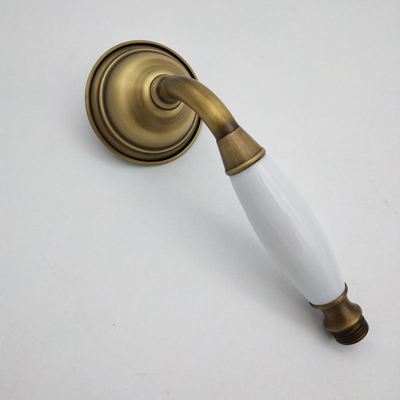 Traditional Handheld Shower Head with Hose Polished Brass Wall-Mount Showerhead Clearhalo 'Bathroom Remodel & Bathroom Fixtures' 'Home Improvement' 'home_improvement' 'home_improvement_shower_heads' 'Shower Heads' 'shower_heads' 'Showers & Bathtubs Plumbing' 'Showers & Bathtubs' 6353642