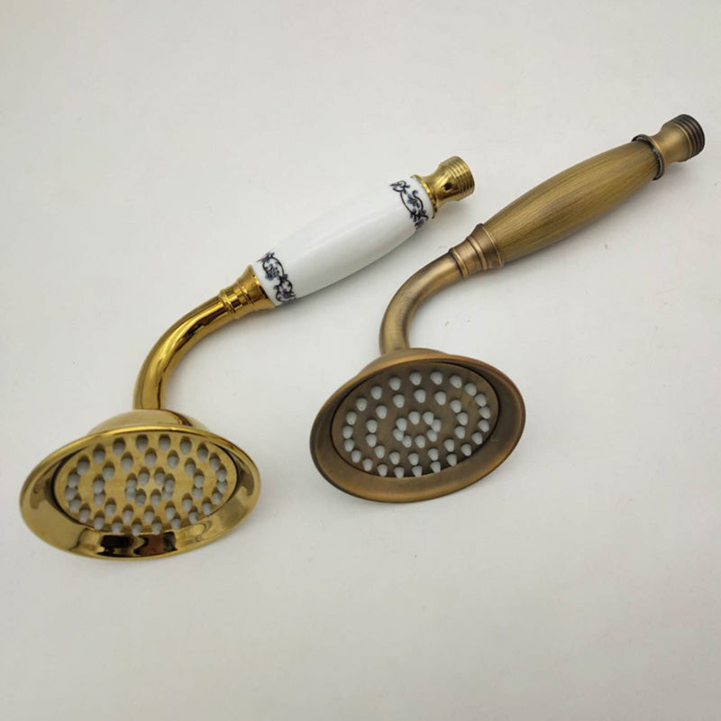 Traditional Handheld Shower Head with Hose Polished Brass Wall-Mount Showerhead Clearhalo 'Bathroom Remodel & Bathroom Fixtures' 'Home Improvement' 'home_improvement' 'home_improvement_shower_heads' 'Shower Heads' 'shower_heads' 'Showers & Bathtubs Plumbing' 'Showers & Bathtubs' 6353648