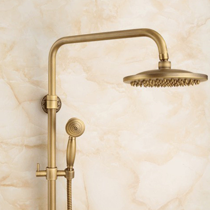 Traditional Handheld Shower Head with Hose Polished Brass Wall-Mount Showerhead Clearhalo 'Bathroom Remodel & Bathroom Fixtures' 'Home Improvement' 'home_improvement' 'home_improvement_shower_heads' 'Shower Heads' 'shower_heads' 'Showers & Bathtubs Plumbing' 'Showers & Bathtubs' 6353650
