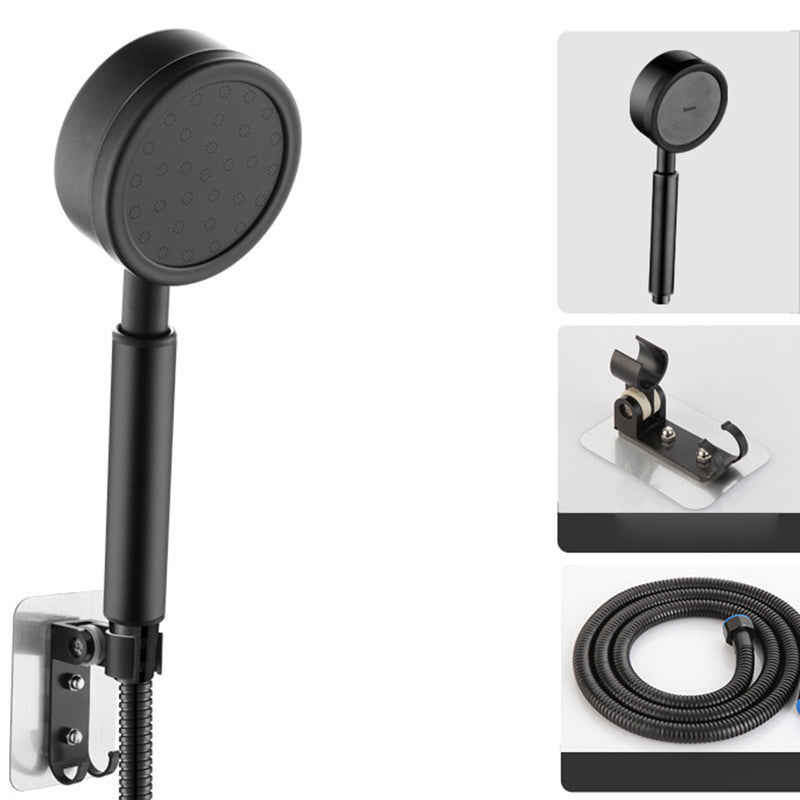 Contemporary Style Shower Head Metal Wall-mounted Handheld Shower Head Black Common Shower Heads & Hose & Wall pedestal Clearhalo 'Bathroom Remodel & Bathroom Fixtures' 'Home Improvement' 'home_improvement' 'home_improvement_shower_heads' 'Shower Heads' 'shower_heads' 'Showers & Bathtubs Plumbing' 'Showers & Bathtubs' 6353715