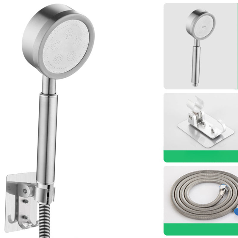 Contemporary Style Shower Head Metal Wall-mounted Handheld Shower Head Silver Common Shower Heads & Hose & Wall pedestal Clearhalo 'Bathroom Remodel & Bathroom Fixtures' 'Home Improvement' 'home_improvement' 'home_improvement_shower_heads' 'Shower Heads' 'shower_heads' 'Showers & Bathtubs Plumbing' 'Showers & Bathtubs' 6353717