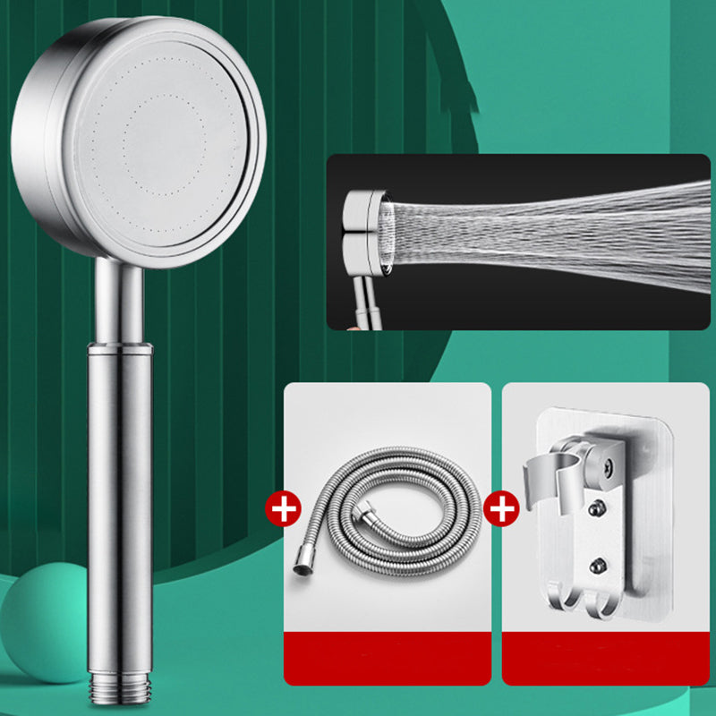 Contemporary Style Shower Head Metal Wall-mounted Handheld Shower Head Silver Small pretty waist Water Outlet Shower Heads & Hose & Wall pedestal Clearhalo 'Bathroom Remodel & Bathroom Fixtures' 'Home Improvement' 'home_improvement' 'home_improvement_shower_heads' 'Shower Heads' 'shower_heads' 'Showers & Bathtubs Plumbing' 'Showers & Bathtubs' 6353721