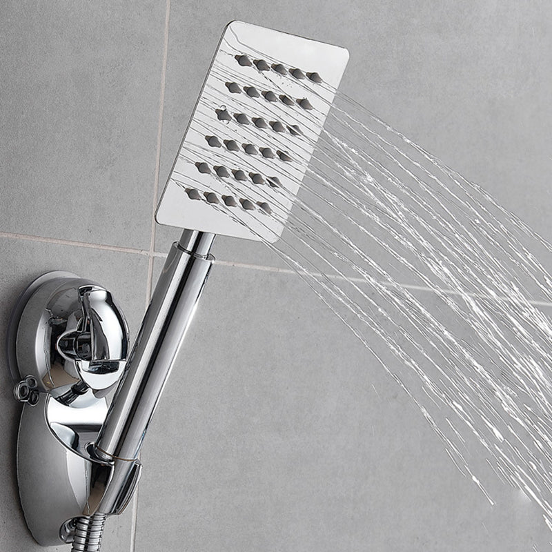 Silver Square Dual Shower Head Modern Water Filtration Wall-Mount Showerhead Clearhalo 'Bathroom Remodel & Bathroom Fixtures' 'Home Improvement' 'home_improvement' 'home_improvement_shower_heads' 'Shower Heads' 'shower_heads' 'Showers & Bathtubs Plumbing' 'Showers & Bathtubs' 6354408