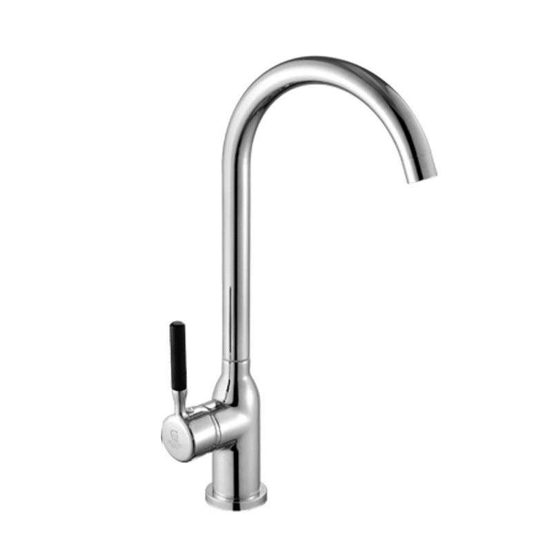 Modern Kitchen Bar Faucet 304 Stainless Steel Lever Handles High Arch Kitchen Faucet Silver-Black Clearhalo 'Home Improvement' 'home_improvement' 'home_improvement_kitchen_faucets' 'Kitchen Faucets' 'Kitchen Remodel & Kitchen Fixtures' 'Kitchen Sinks & Faucet Components' 'kitchen_faucets' 6354436