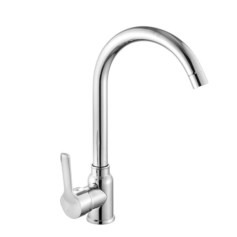 Modern Kitchen Bar Faucet 304 Stainless Steel Lever Handles High Arch Kitchen Faucet Light Silver Clearhalo 'Home Improvement' 'home_improvement' 'home_improvement_kitchen_faucets' 'Kitchen Faucets' 'Kitchen Remodel & Kitchen Fixtures' 'Kitchen Sinks & Faucet Components' 'kitchen_faucets' 6354439