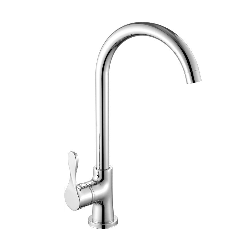 Modern Kitchen Bar Faucet 304 Stainless Steel Lever Handles High Arch Kitchen Faucet White/Silver Clearhalo 'Home Improvement' 'home_improvement' 'home_improvement_kitchen_faucets' 'Kitchen Faucets' 'Kitchen Remodel & Kitchen Fixtures' 'Kitchen Sinks & Faucet Components' 'kitchen_faucets' 6354440