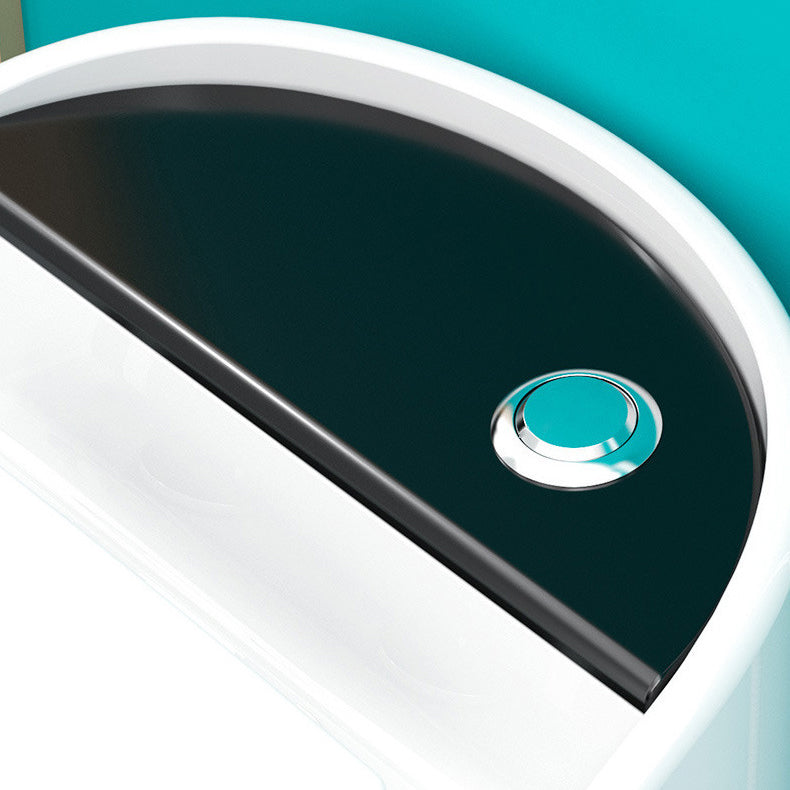 1-Piece Round Flush Toilet 0.8/1.28 GPF Ceramic Toilet Bowl for Bathroom Clearhalo 'Bathroom Remodel & Bathroom Fixtures' 'Home Improvement' 'home_improvement' 'home_improvement_toilets' 'Toilets & Bidets' 'Toilets' 6355950