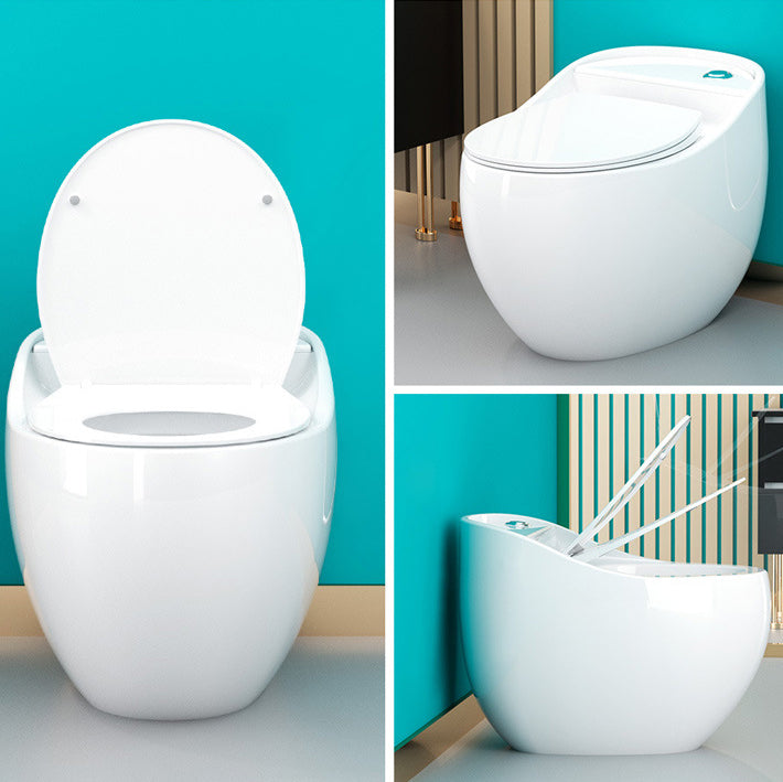 1-Piece Round Flush Toilet 0.8/1.28 GPF Ceramic Toilet Bowl for Bathroom Clearhalo 'Bathroom Remodel & Bathroom Fixtures' 'Home Improvement' 'home_improvement' 'home_improvement_toilets' 'Toilets & Bidets' 'Toilets' 6355953