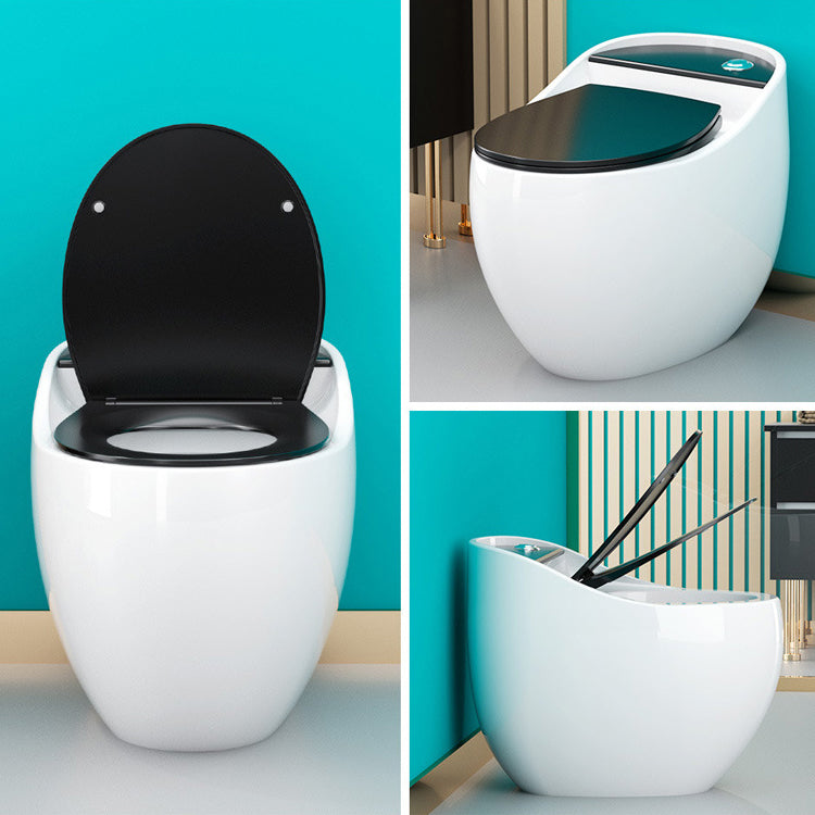1-Piece Round Flush Toilet 0.8/1.28 GPF Ceramic Toilet Bowl for Bathroom Clearhalo 'Bathroom Remodel & Bathroom Fixtures' 'Home Improvement' 'home_improvement' 'home_improvement_toilets' 'Toilets & Bidets' 'Toilets' 6355955