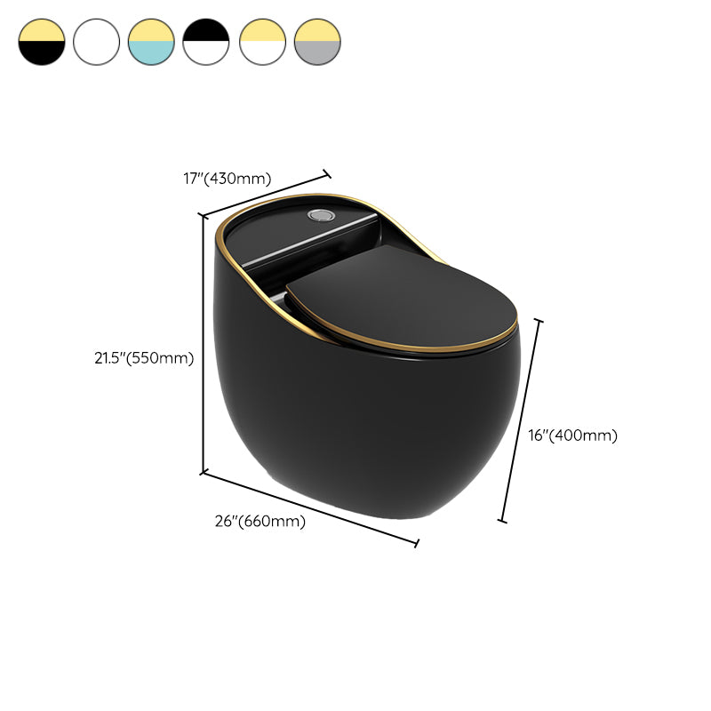 1-Piece Round Flush Toilet 0.8/1.28 GPF Ceramic Toilet Bowl for Bathroom Clearhalo 'Bathroom Remodel & Bathroom Fixtures' 'Home Improvement' 'home_improvement' 'home_improvement_toilets' 'Toilets & Bidets' 'Toilets' 6355956