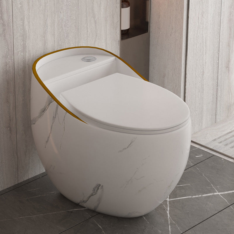 Siphon Jet Porcelain Toilet One Piece Toilet Floor Mounted Toilet Bowl White Toilet Only 14" Clearhalo 'Bathroom Remodel & Bathroom Fixtures' 'Home Improvement' 'home_improvement' 'home_improvement_toilets' 'Toilets & Bidets' 'Toilets' 6356135