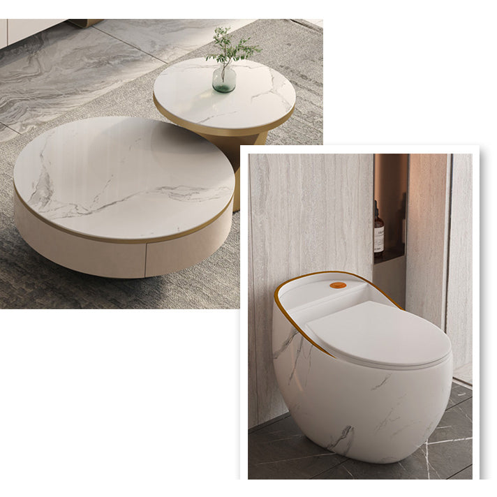 Siphon Jet Porcelain Toilet One Piece Toilet Floor Mounted Toilet Bowl Clearhalo 'Bathroom Remodel & Bathroom Fixtures' 'Home Improvement' 'home_improvement' 'home_improvement_toilets' 'Toilets & Bidets' 'Toilets' 6356146
