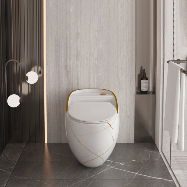 Siphon Jet Porcelain Toilet One Piece Toilet Floor Mounted Toilet Bowl Clearhalo 'Bathroom Remodel & Bathroom Fixtures' 'Home Improvement' 'home_improvement' 'home_improvement_toilets' 'Toilets & Bidets' 'Toilets' 6356158