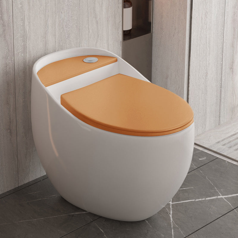 Siphon Jet Porcelain Toilet One Piece Toilet Floor Mounted Toilet Bowl Clearhalo 'Bathroom Remodel & Bathroom Fixtures' 'Home Improvement' 'home_improvement' 'home_improvement_toilets' 'Toilets & Bidets' 'Toilets' 6356160