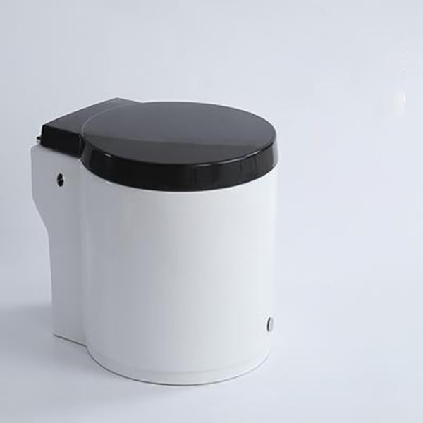 Floor Mounted Toilet One-Piece Toilet ABS Contemporary Flush Toilet 19"L x 15"W x 18"H Black White Manual Flush Clearhalo 'Bathroom Remodel & Bathroom Fixtures' 'Home Improvement' 'home_improvement' 'home_improvement_toilets' 'Toilets & Bidets' 'Toilets' 6356192