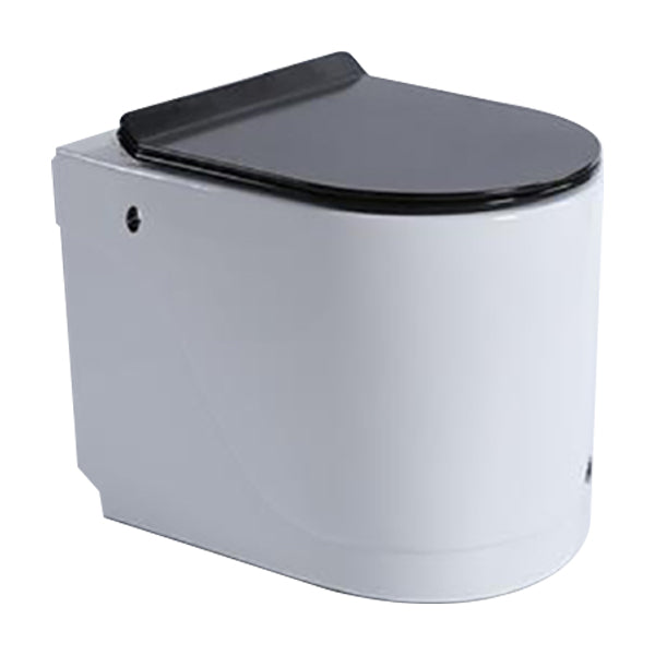 Floor Mounted Toilet One-Piece Toilet ABS Contemporary Flush Toilet 20"L x 14"W x 16"H Black White Manual Flush Clearhalo 'Bathroom Remodel & Bathroom Fixtures' 'Home Improvement' 'home_improvement' 'home_improvement_toilets' 'Toilets & Bidets' 'Toilets' 6356197