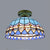 Tiffany Style Victorian/Flower/Pearl/Baroque Design Flush Lamp Stained Glass Shade 1 Head Flush Mount Light in Antique Brass/Bronze for Living Room Bronze Baroque Clearhalo 'Ceiling Lights' 'Close To Ceiling Lights' 'Close to ceiling' 'Glass shade' 'Glass' 'Semi-flushmount' 'Tiffany close to ceiling' 'Tiffany' Lighting' 63562