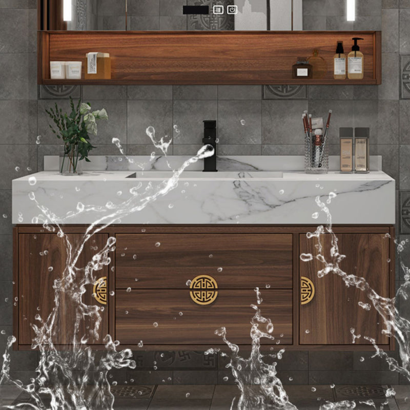 Modern Farmhouse Sink Cabinet Carrara Marble with Soft Close Door Bathroom Vanity Set Clearhalo 'Bathroom Remodel & Bathroom Fixtures' 'Bathroom Vanities' 'bathroom_vanities' 'Home Improvement' 'home_improvement' 'home_improvement_bathroom_vanities' 6365250
