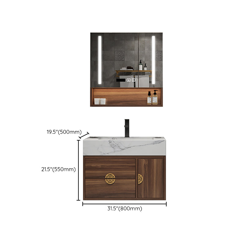 Modern Farmhouse Sink Cabinet Carrara Marble with Soft Close Door Bathroom Vanity Set Clearhalo 'Bathroom Remodel & Bathroom Fixtures' 'Bathroom Vanities' 'bathroom_vanities' 'Home Improvement' 'home_improvement' 'home_improvement_bathroom_vanities' 6365257