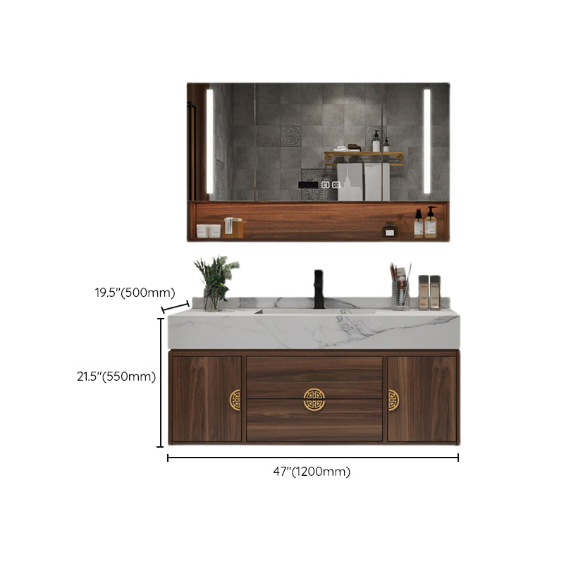 Modern Farmhouse Sink Cabinet Carrara Marble with Soft Close Door Bathroom Vanity Set Clearhalo 'Bathroom Remodel & Bathroom Fixtures' 'Bathroom Vanities' 'bathroom_vanities' 'Home Improvement' 'home_improvement' 'home_improvement_bathroom_vanities' 6365261