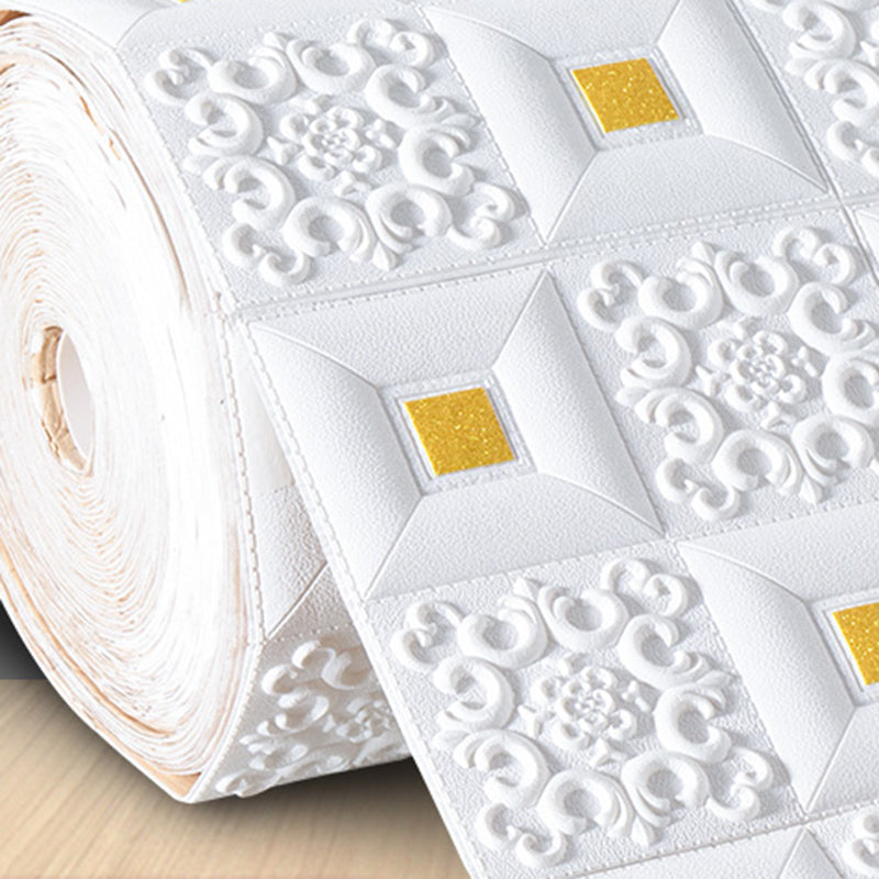 3D Wall Panel Modern Style Minimalist Home Living Room Wall Plate White-Yellow 0.2" Clearhalo 'Flooring 'Home Improvement' 'home_improvement' 'home_improvement_wall_paneling' 'Wall Paneling' 'wall_paneling' 'Walls & Ceilings' Walls and Ceiling' 6365356