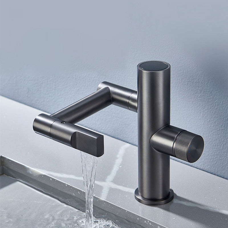 Contemporary Pull down Single Rotary Switch Kitchen Faucet Low Profile Faucet Clearhalo 'Home Improvement' 'home_improvement' 'home_improvement_kitchen_faucets' 'Kitchen Faucets' 'Kitchen Remodel & Kitchen Fixtures' 'Kitchen Sinks & Faucet Components' 'kitchen_faucets' 6365634