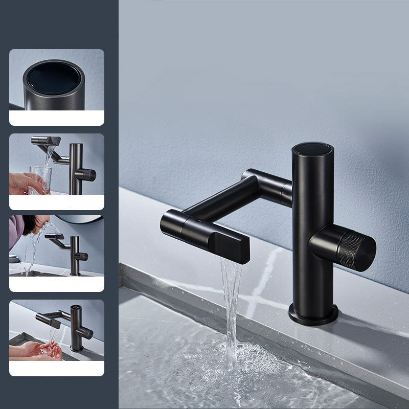 Contemporary Pull down Single Rotary Switch Kitchen Faucet Low Profile Faucet Black Clearhalo 'Home Improvement' 'home_improvement' 'home_improvement_kitchen_faucets' 'Kitchen Faucets' 'Kitchen Remodel & Kitchen Fixtures' 'Kitchen Sinks & Faucet Components' 'kitchen_faucets' 6365638