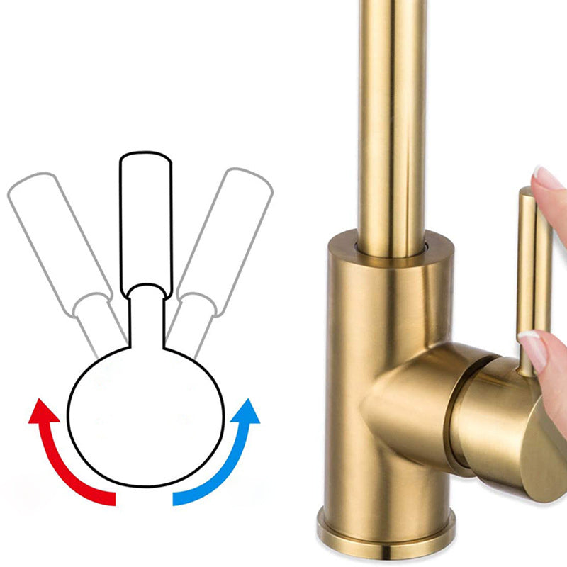 Traditional 1-Hole Pull Down Kitchen Faucet Single Handle Faucet Clearhalo 'Home Improvement' 'home_improvement' 'home_improvement_kitchen_faucets' 'Kitchen Faucets' 'Kitchen Remodel & Kitchen Fixtures' 'Kitchen Sinks & Faucet Components' 'kitchen_faucets' 6365693