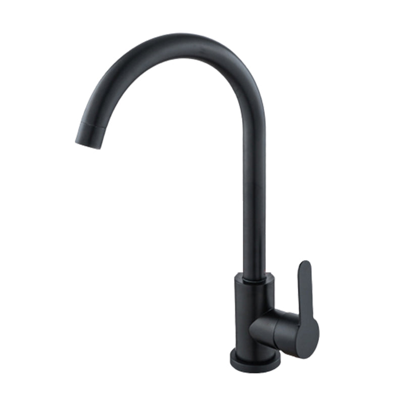 Modern 1-Handle Faucet 1-Hole Gooseneck Stainless Steel Touchless Faucet Black Clearhalo 'Home Improvement' 'home_improvement' 'home_improvement_kitchen_faucets' 'Kitchen Faucets' 'Kitchen Remodel & Kitchen Fixtures' 'Kitchen Sinks & Faucet Components' 'kitchen_faucets' 6365702