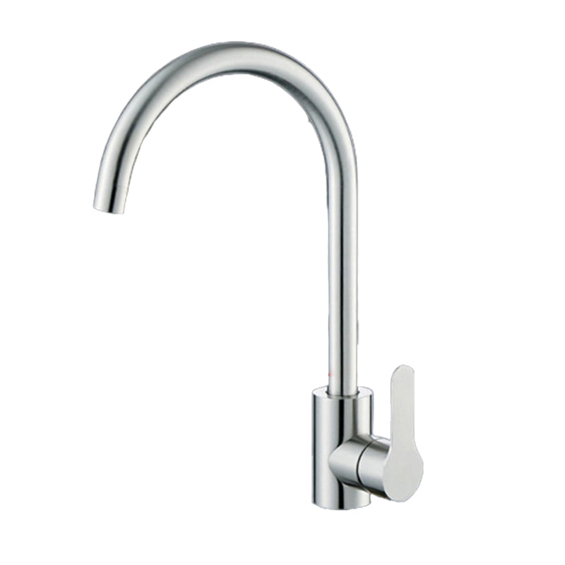 Modern 1-Handle Faucet 1-Hole Gooseneck Stainless Steel Touchless Faucet Grey Clearhalo 'Home Improvement' 'home_improvement' 'home_improvement_kitchen_faucets' 'Kitchen Faucets' 'Kitchen Remodel & Kitchen Fixtures' 'Kitchen Sinks & Faucet Components' 'kitchen_faucets' 6365703