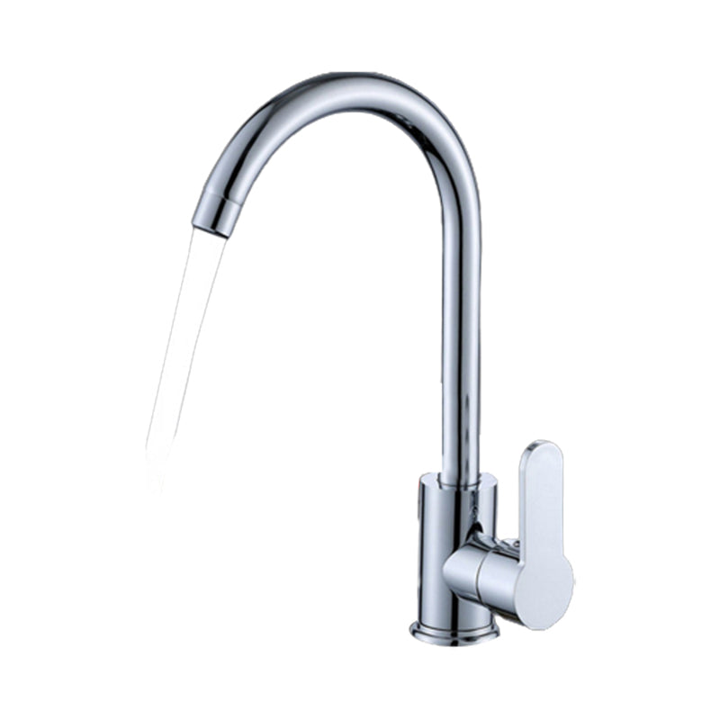 Modern 1-Handle Faucet 1-Hole Gooseneck Stainless Steel Touchless Faucet Silver Clearhalo 'Home Improvement' 'home_improvement' 'home_improvement_kitchen_faucets' 'Kitchen Faucets' 'Kitchen Remodel & Kitchen Fixtures' 'Kitchen Sinks & Faucet Components' 'kitchen_faucets' 6365705
