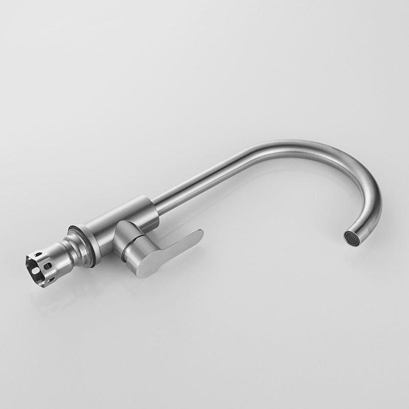 Modern 1-Handle Faucet 1-Hole Gooseneck Stainless Steel Touchless Faucet Clearhalo 'Home Improvement' 'home_improvement' 'home_improvement_kitchen_faucets' 'Kitchen Faucets' 'Kitchen Remodel & Kitchen Fixtures' 'Kitchen Sinks & Faucet Components' 'kitchen_faucets' 6365706