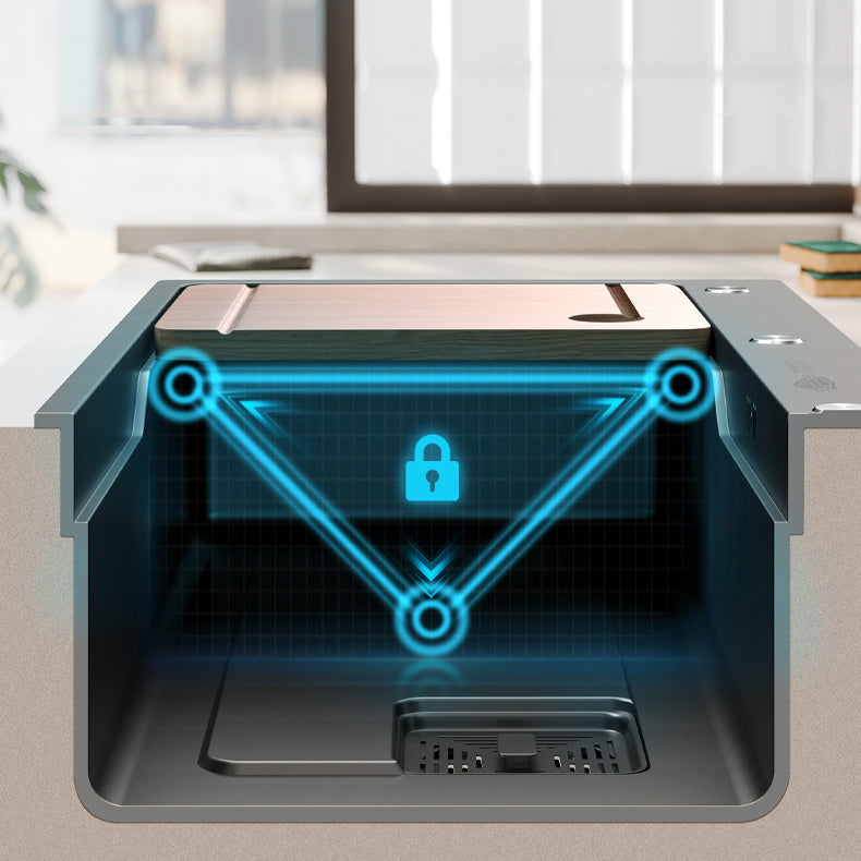 Classic Kitchen Sink Stainless Steel Friction Resistant Kitchen Sink with Faucet Clearhalo 'Home Improvement' 'home_improvement' 'home_improvement_kitchen_sinks' 'Kitchen Remodel & Kitchen Fixtures' 'Kitchen Sinks & Faucet Components' 'Kitchen Sinks' 'kitchen_sinks' 6365821