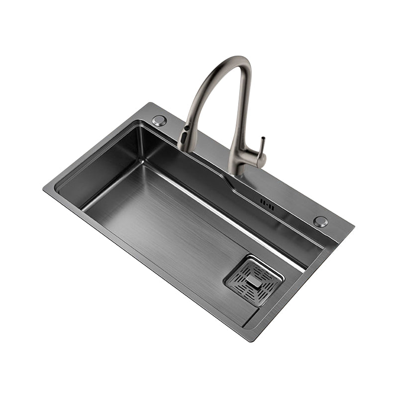 Classic Kitchen Sink Stainless Steel Friction Resistant Kitchen Sink with Faucet Clearhalo 'Home Improvement' 'home_improvement' 'home_improvement_kitchen_sinks' 'Kitchen Remodel & Kitchen Fixtures' 'Kitchen Sinks & Faucet Components' 'Kitchen Sinks' 'kitchen_sinks' 6365823